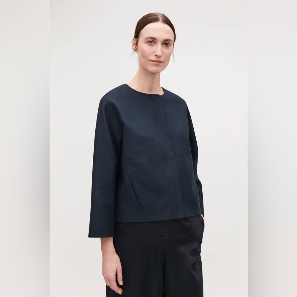 COS black Zip-Up blazer jacket